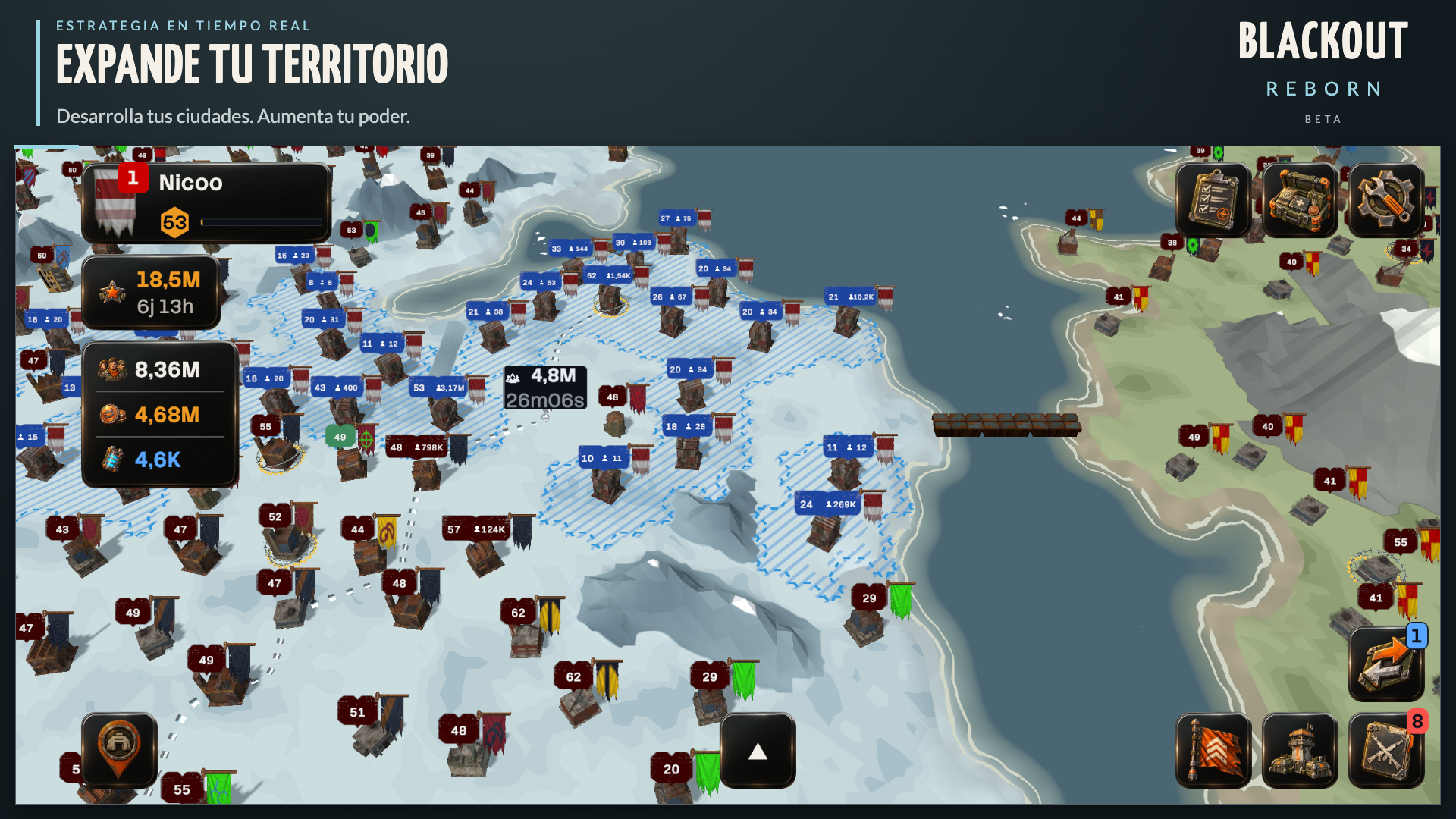 Un territorio nevado con ciudades y costa en Blackout: Reborn